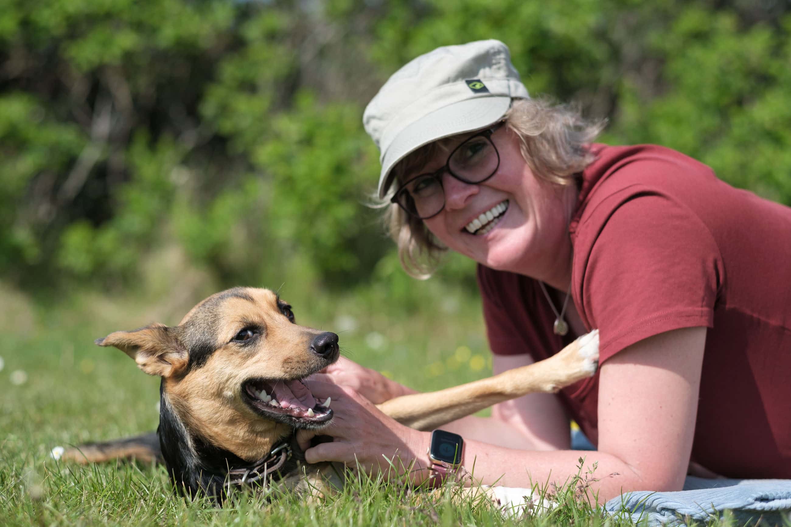 Annette mit Hunden